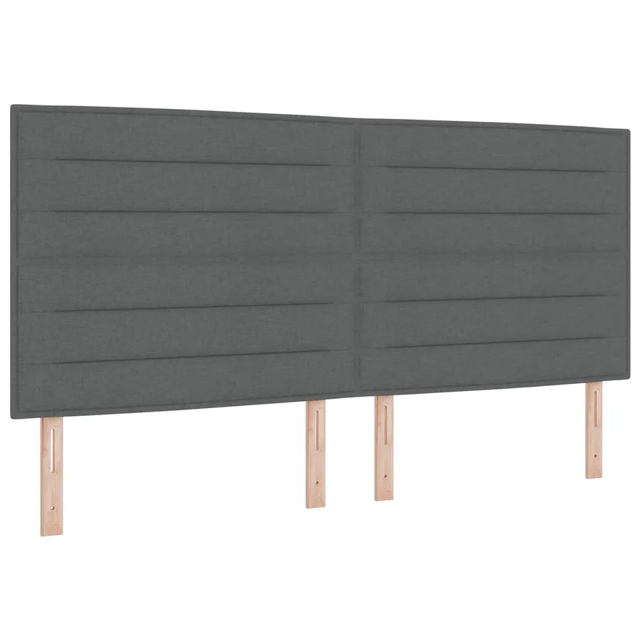 Tête de lit LED avec bandes LED Gris foncé 200 cm tissu - 2