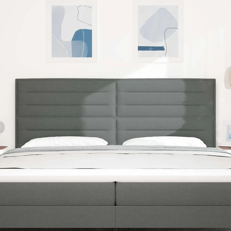 Tête de lit LED avec bandes LED Gris foncé 200 cm tissu - 3