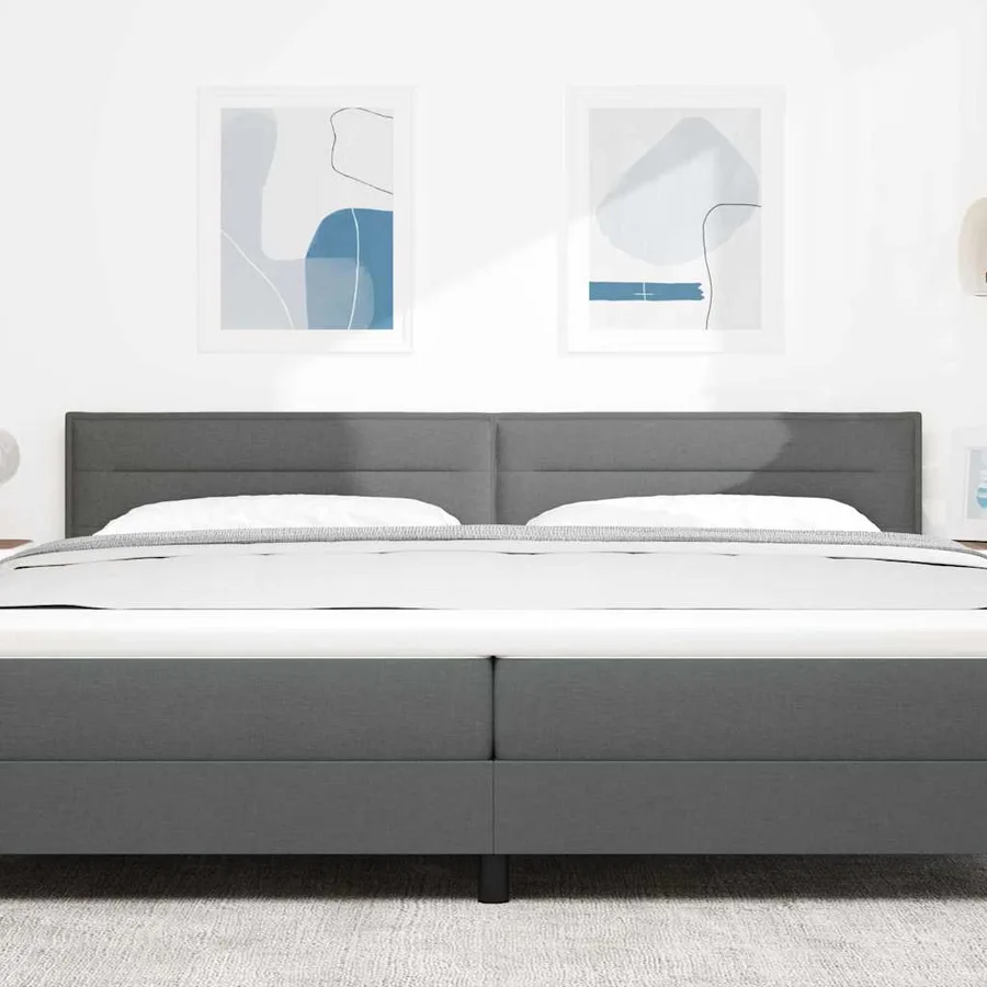Tête de lit LED avec bandes LED Gris foncé 200 cm tissu - 3