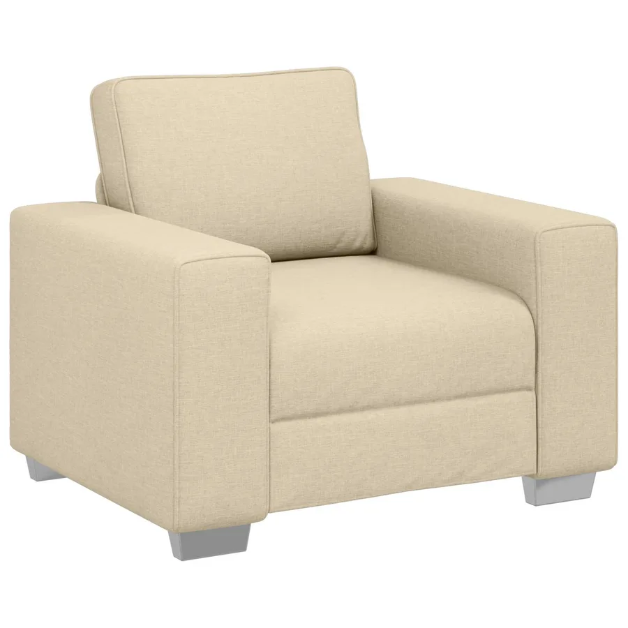 Canapé 3 pcs Crème 219 x 80 x 82 cm Tissu en lin mélangé - 4