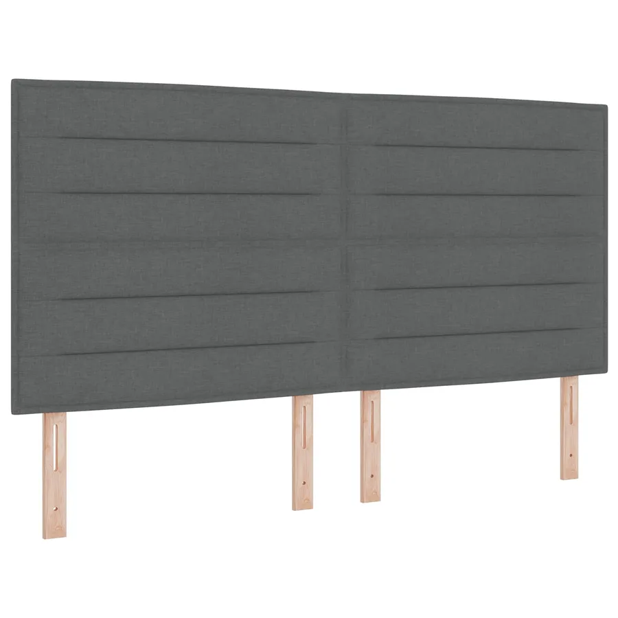Tête de lit LED avec bandes LED Gris foncé 180 cm tissu - 2