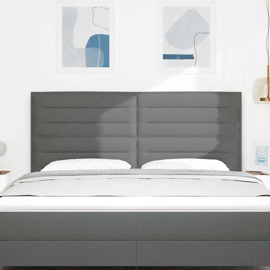 Tête de lit LED avec bandes LED Gris foncé 180 cm tissu - 3