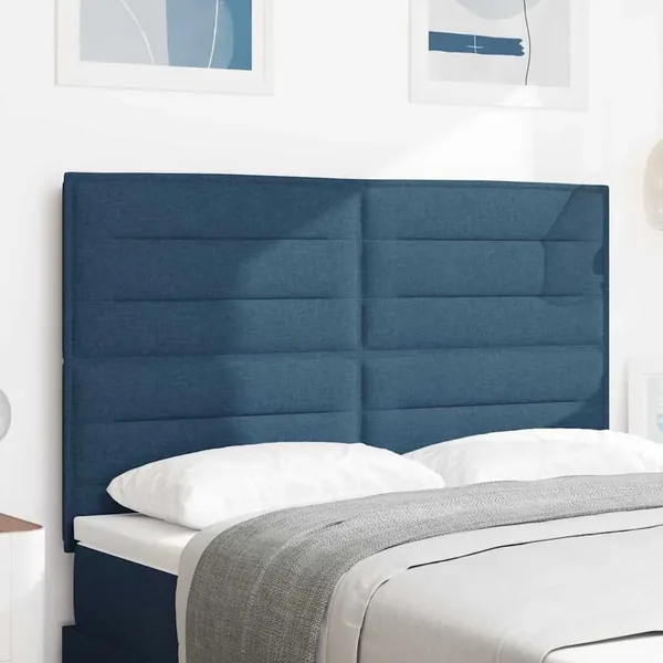 Tête de lit LED avec bandes LED Bleu 144 cm tissu