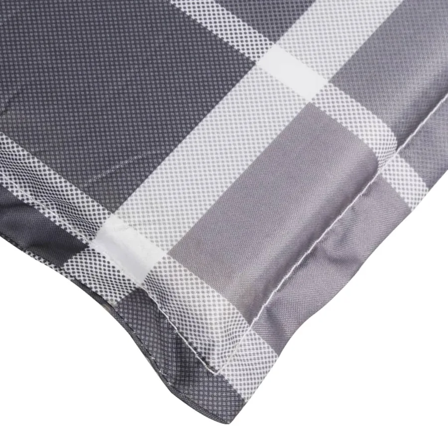 Coussin de chaise longue motif à carreaux gris 200x50x3 cm - 6