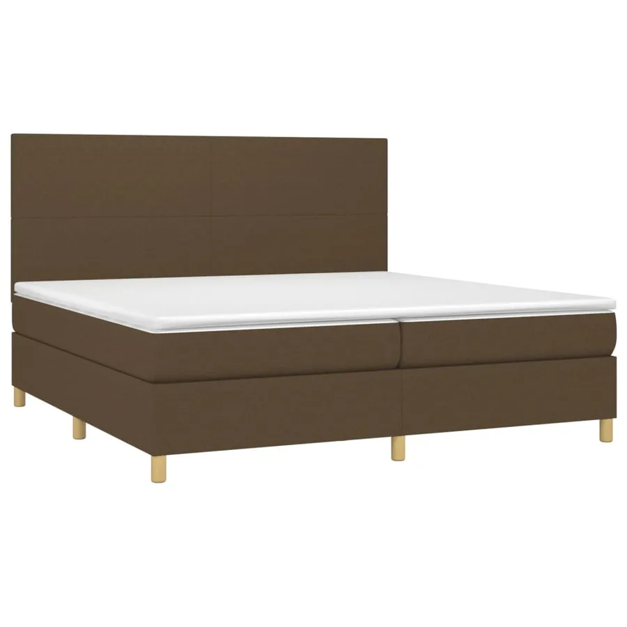 Sommier à lattes de lit avec matelas Marron foncé 200x200 cm - 3