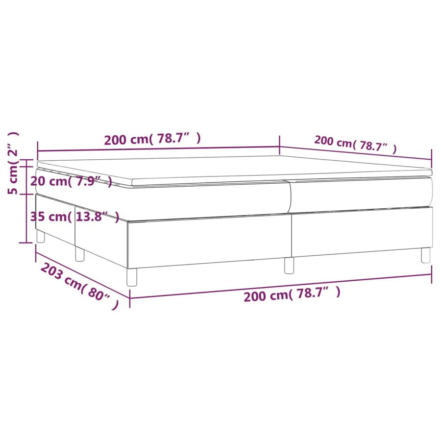 Sommier à lattes de lit avec matelas Marron foncé 200x200 cm - 10