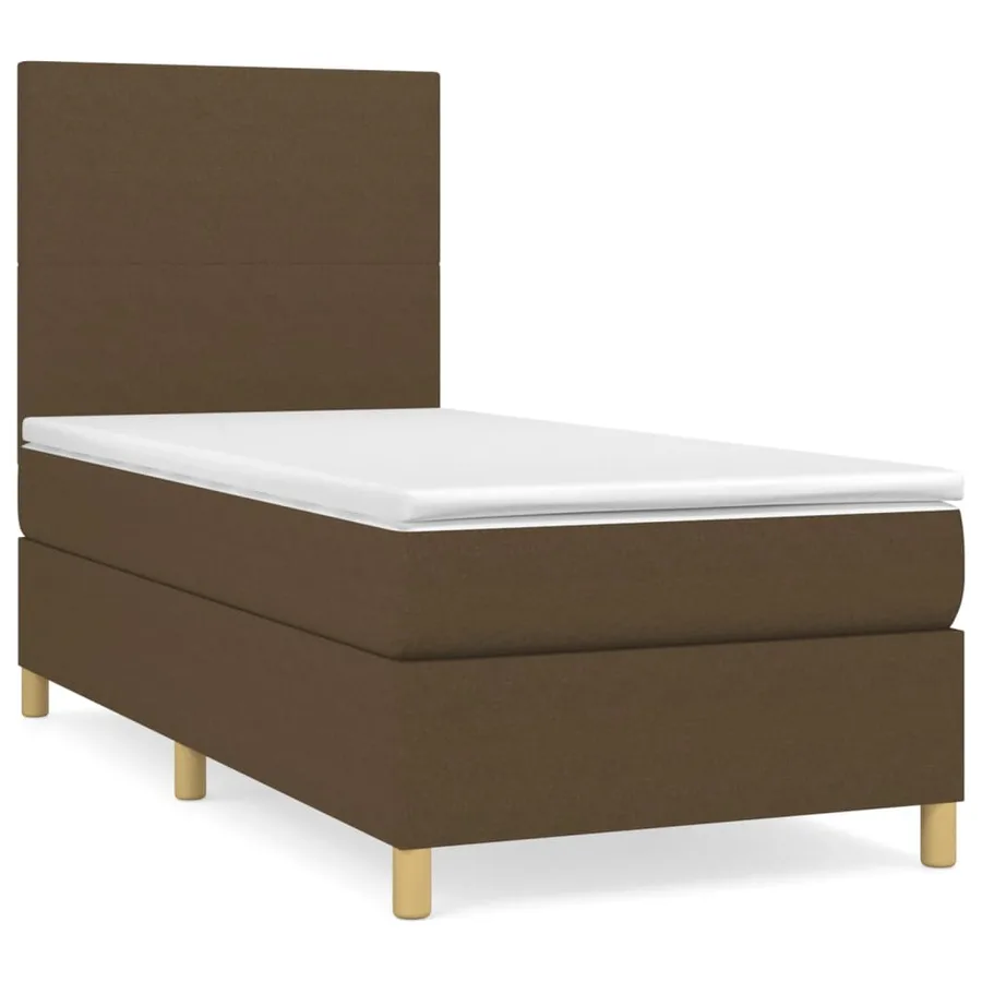 Sommier à lattes de lit avec matelas Marron foncé 100x200 cm - 2
