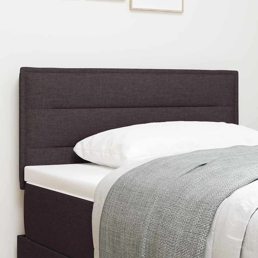 Tête de lit LED avec bandes LED Marron foncé 90 cm tissu
