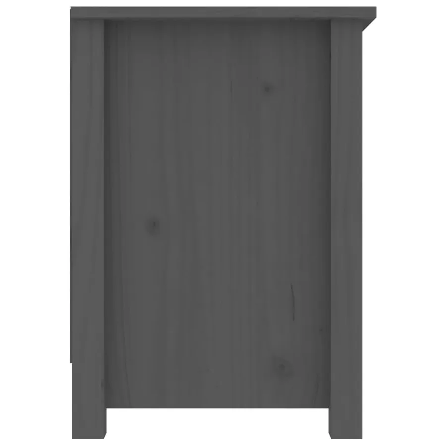 Meuble TV Gris 103x36,5x52 cm Bois de pin massif - 5