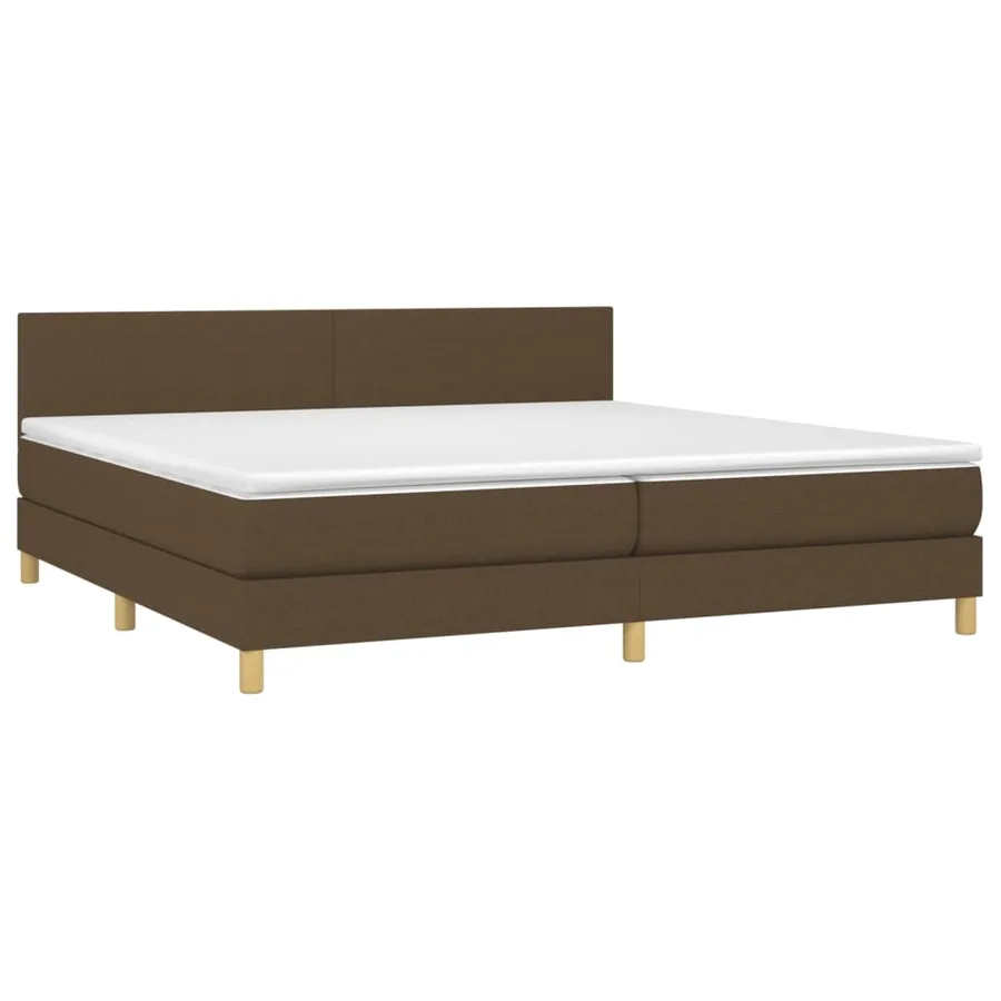 Sommier à lattes de lit matelas et LED Marron foncé 200x200 cm - 3