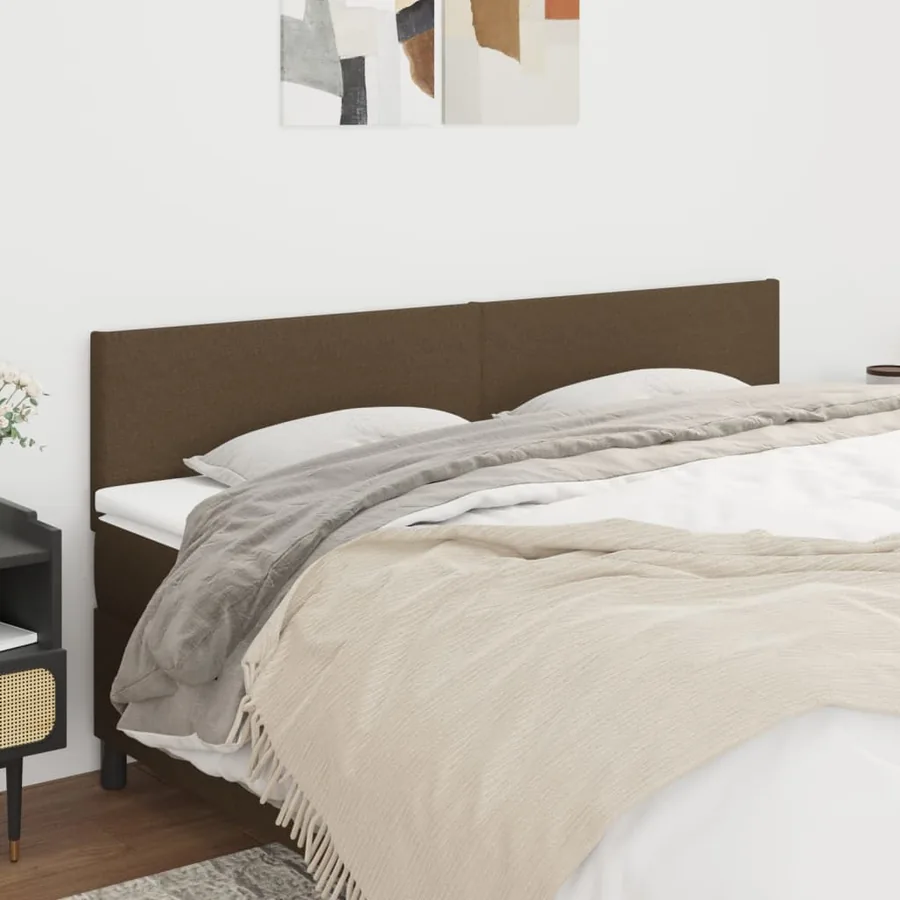 Têtes de lit Marron foncé 200 x 5 x 78/88 cm Tissu