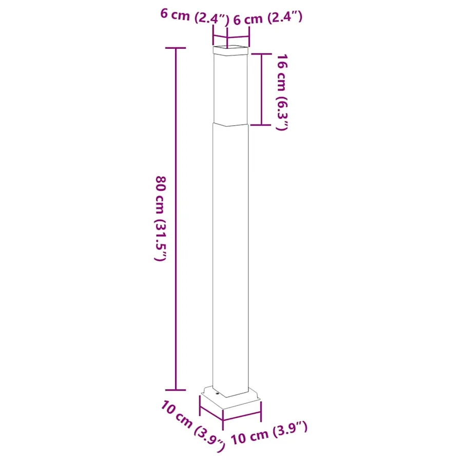 Borne lumineuse 80 cm en acier inoxydable IP44 - 10