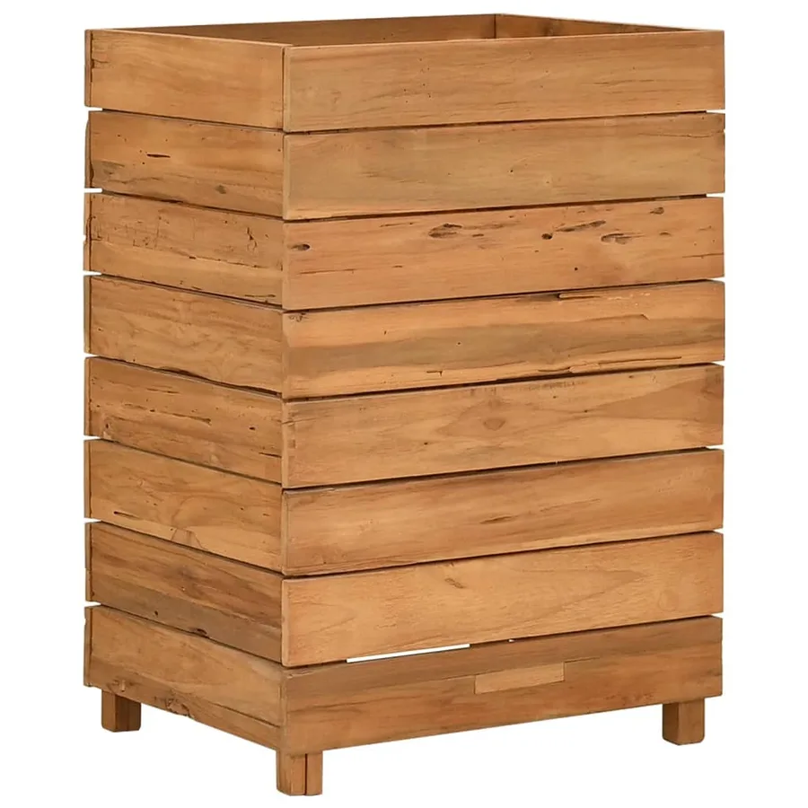 Lit surélevé 50x40x72 cm bois de teck recyclé et acier - 10