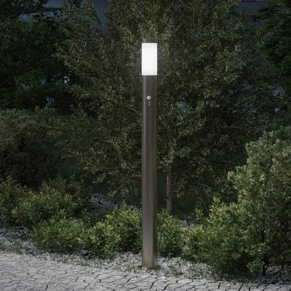 Borne lumineuse avec détecteur 110 cm en acier inoxydable IP44