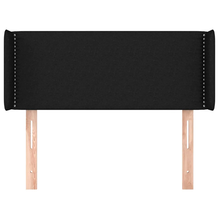 Tête de lit avec oreilles Noir 93x16x78/88 cm Tissu - 3