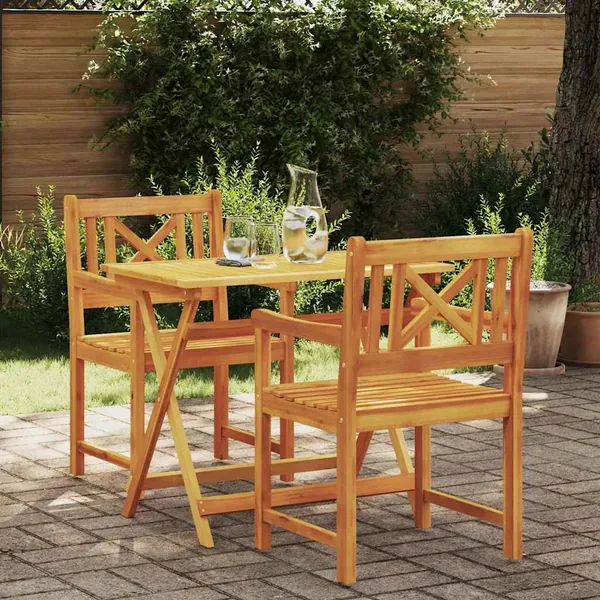 Chaises de jardin 2 pcs Naturel Bois d'Acacia Massif