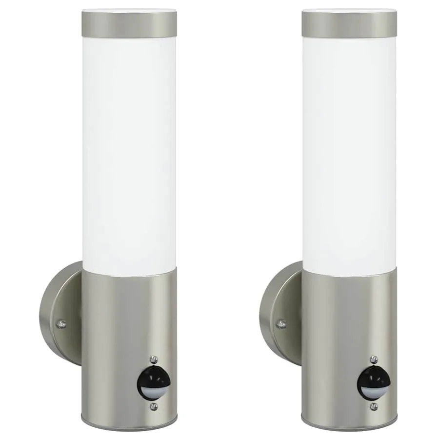Applique Murale Extérieure 2 pcs Argenté 12 x 8,5 x 29 cm - 2