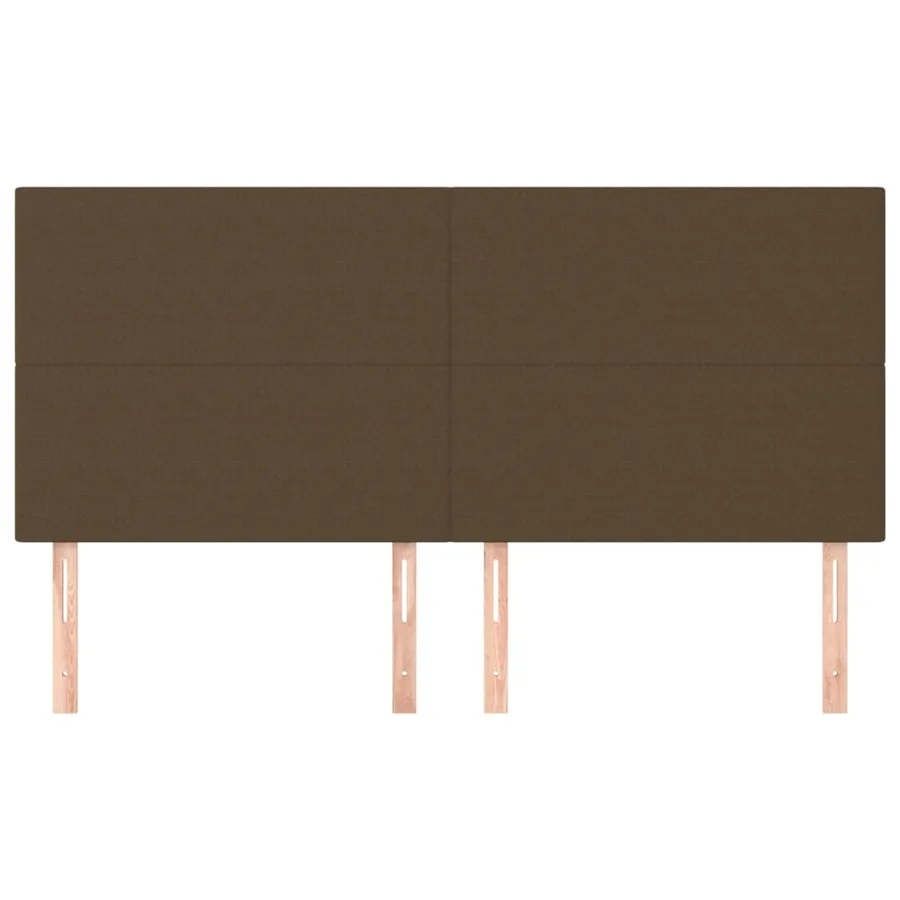 Tête de lit marron foncé 200 x 5 x 118/128 cm Tissu - 3
