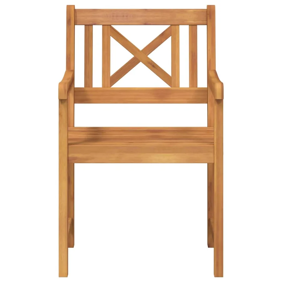 Chaises de jardin 6 pcs Naturel Bois d'Acacia Massif - 5