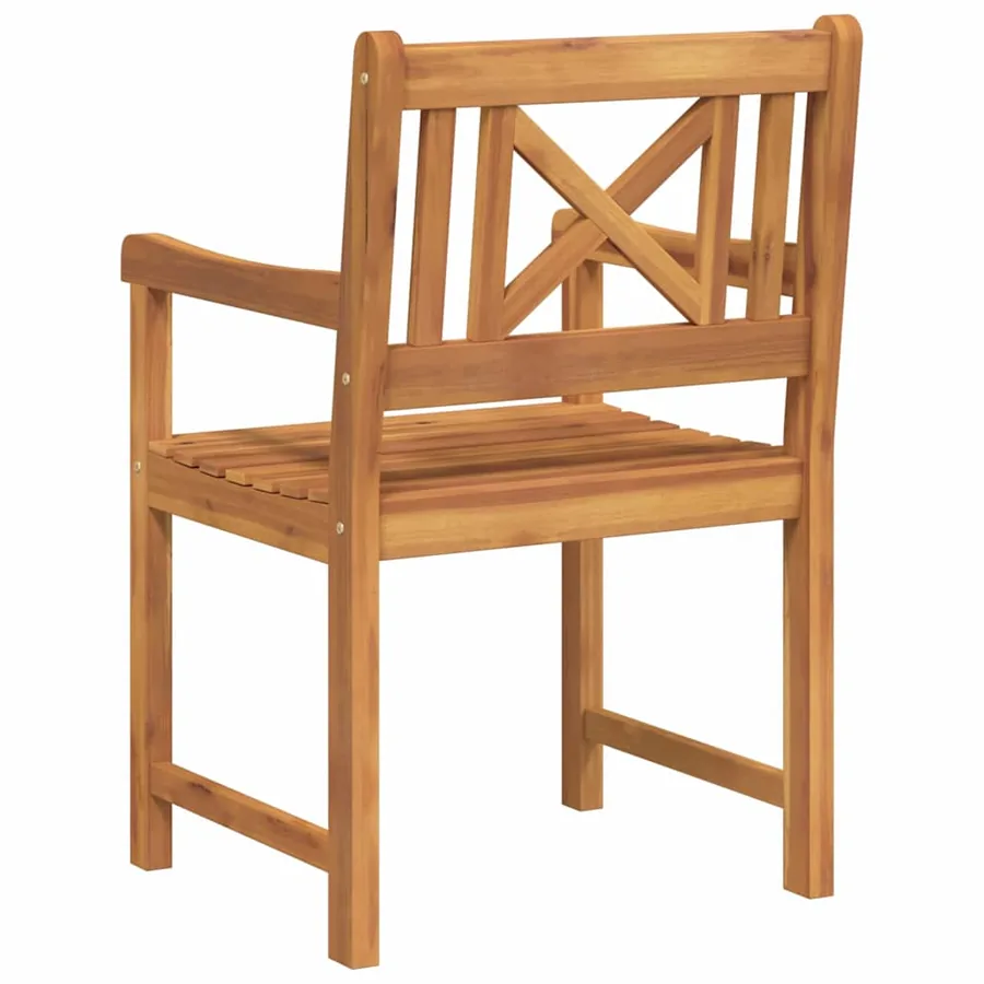 Chaises de jardin 6 pcs Naturel Bois d'Acacia Massif - 7