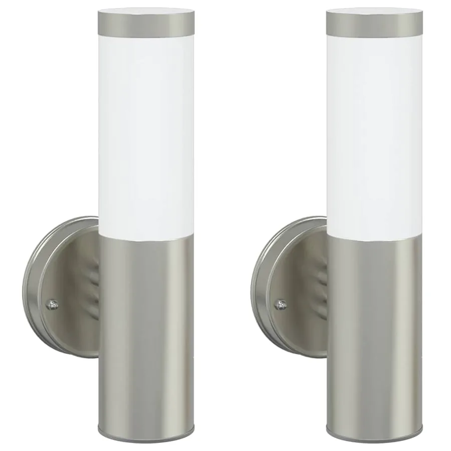 Applique Murale Extérieure 2 pcs Argenté 15 x 7,5 x 33 cm - 2