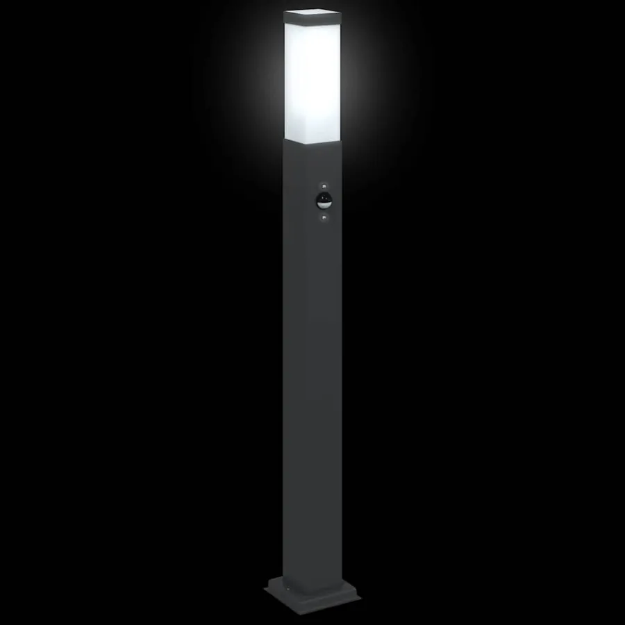 Bornes lumineuses avec détecteur lot de 3 80 cm noir IP44 - 5
