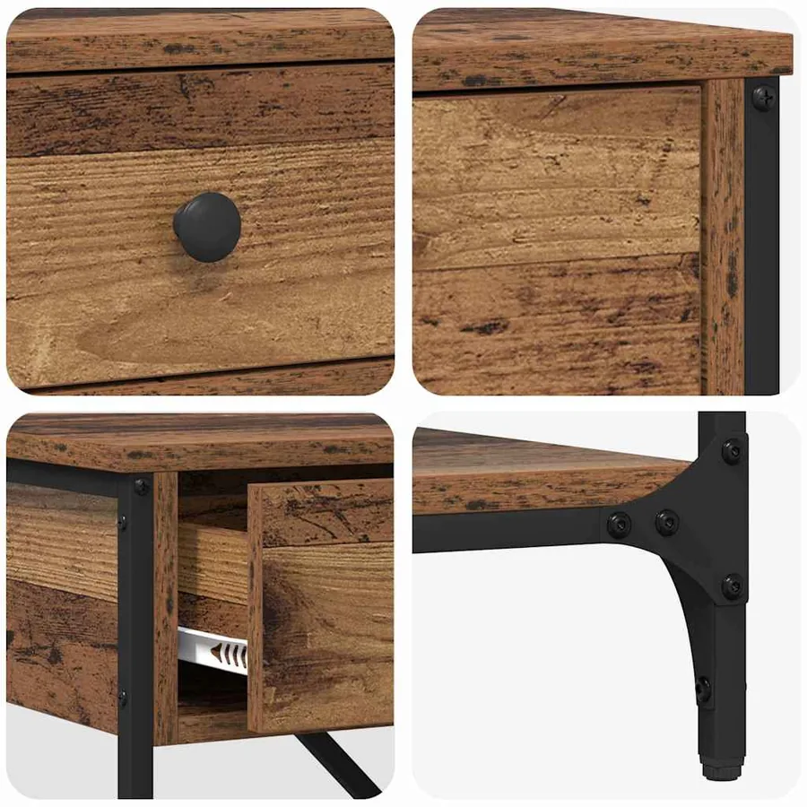 Table console avec tiroir Marron 100 x 34,5 x 75 cm bois - 9