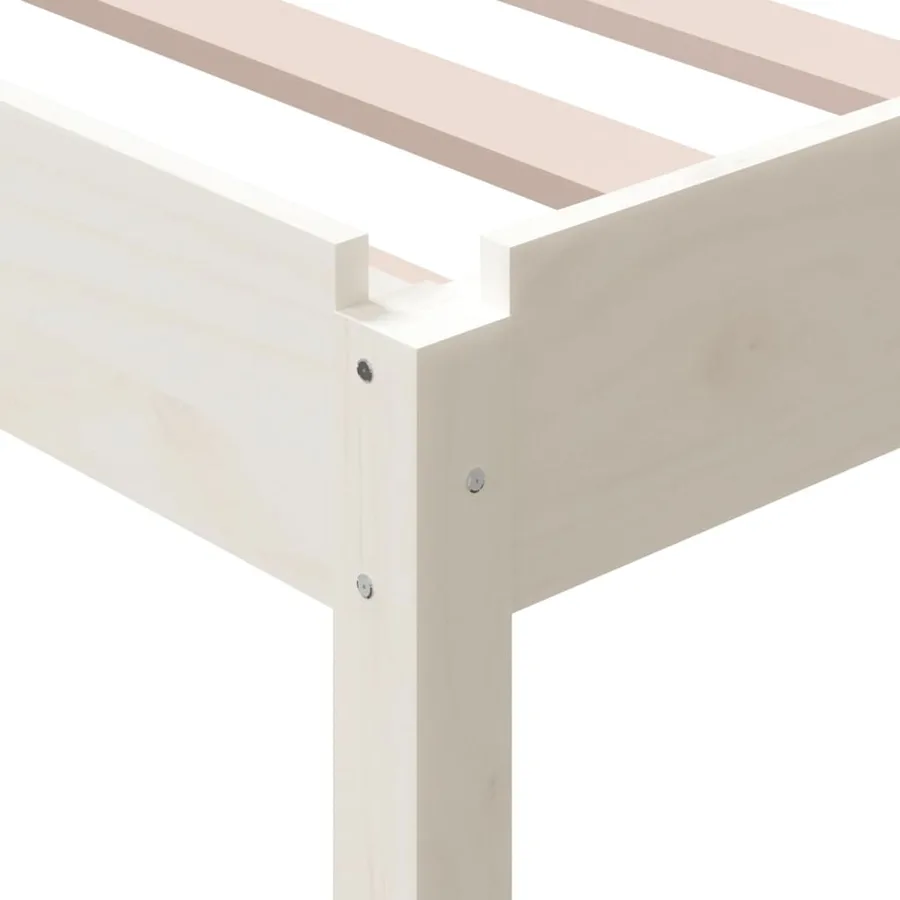 Lit empilable sans matelas blanc 90x190 cm bois de pin massif - 11