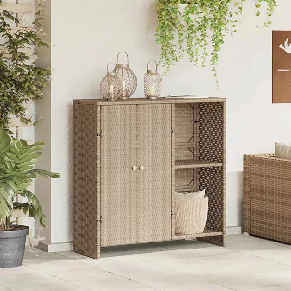 Armoire de rangement avec étagère Beige 100 x 36 x 102 cm Rotin