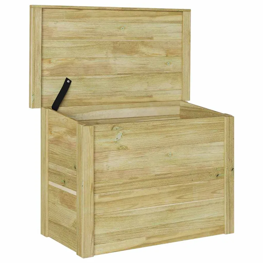 Boîte de rangement Naturel 80 x 44,5 x 57,5 cm Pinède imprégnée - 4