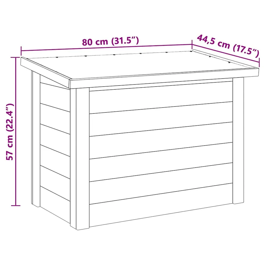 Boîte de rangement Naturel 80 x 44,5 x 57,5 cm Pinède imprégnée - 9