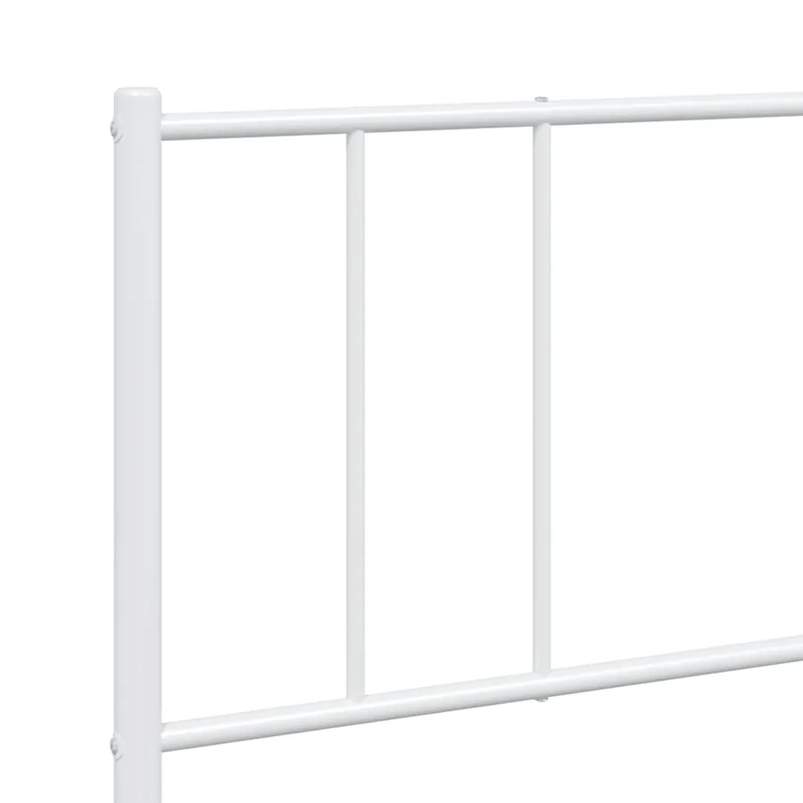 Cadre de lit métal sans matelas et tête de lit blanc 180x200 cm - 9