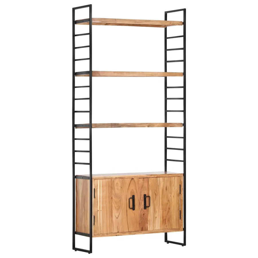 Bibliothèque à 4 niveaux 80x30x180 cm Bois d'acacia massif - 10