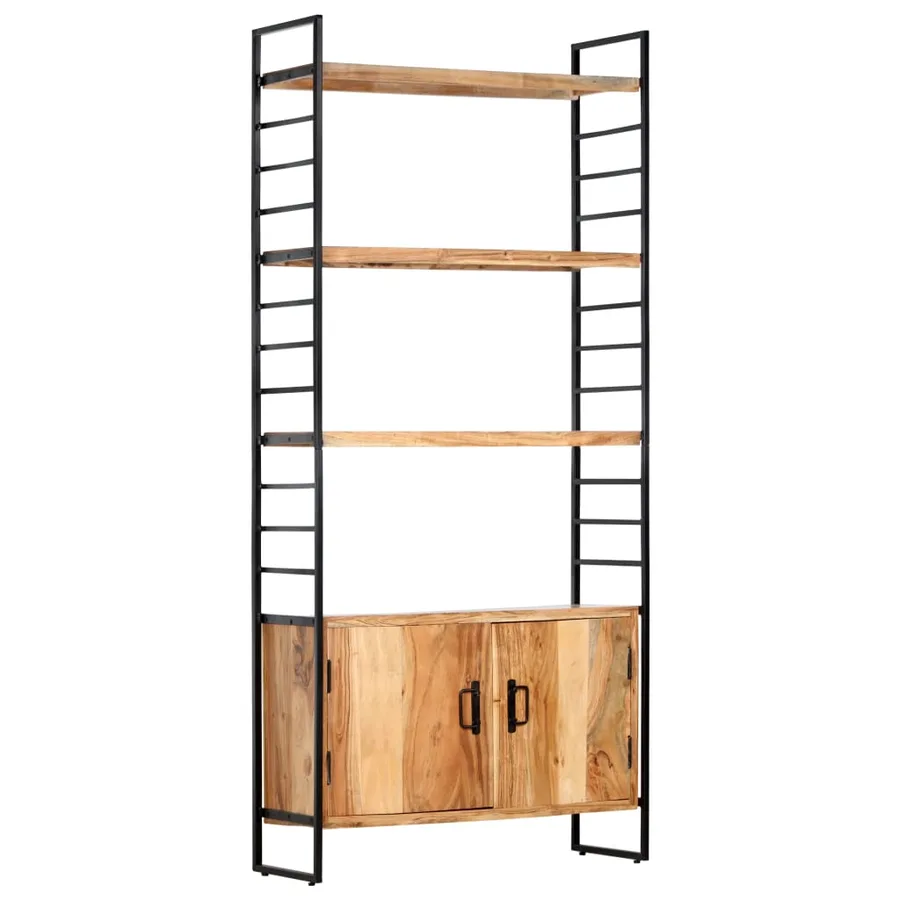 Bibliothèque à 4 niveaux 80x30x180 cm Bois d'acacia massif - 11