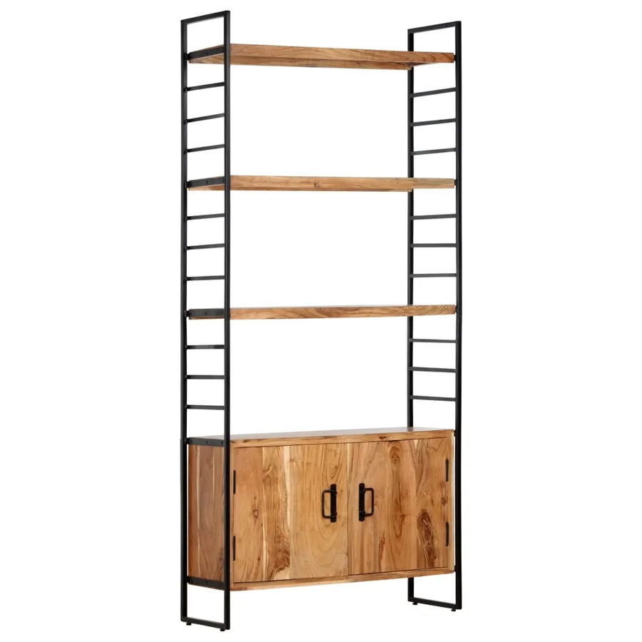 Bibliothèque à 4 niveaux 80x30x180 cm Bois d'acacia massif - 13