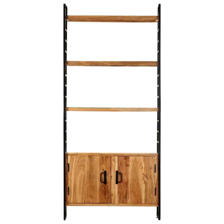 Bibliothèque à 4 niveaux 80x30x180 cm Bois d'acacia massif - 2