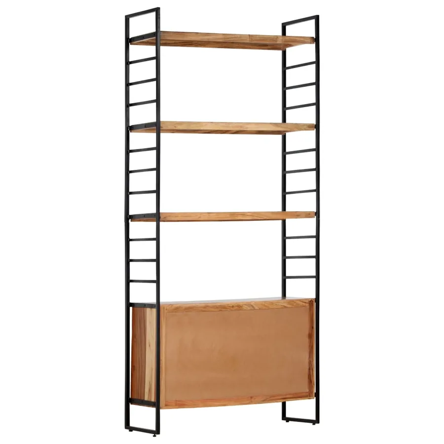 Bibliothèque à 4 niveaux 80x30x180 cm Bois d'acacia massif - 4