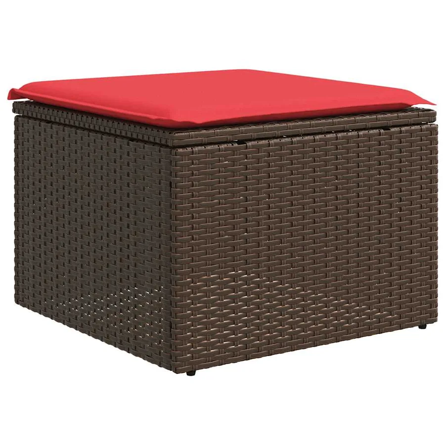 Ensemble de canapé de jardin 10 pcs avec coussins marron résine tressée - 7