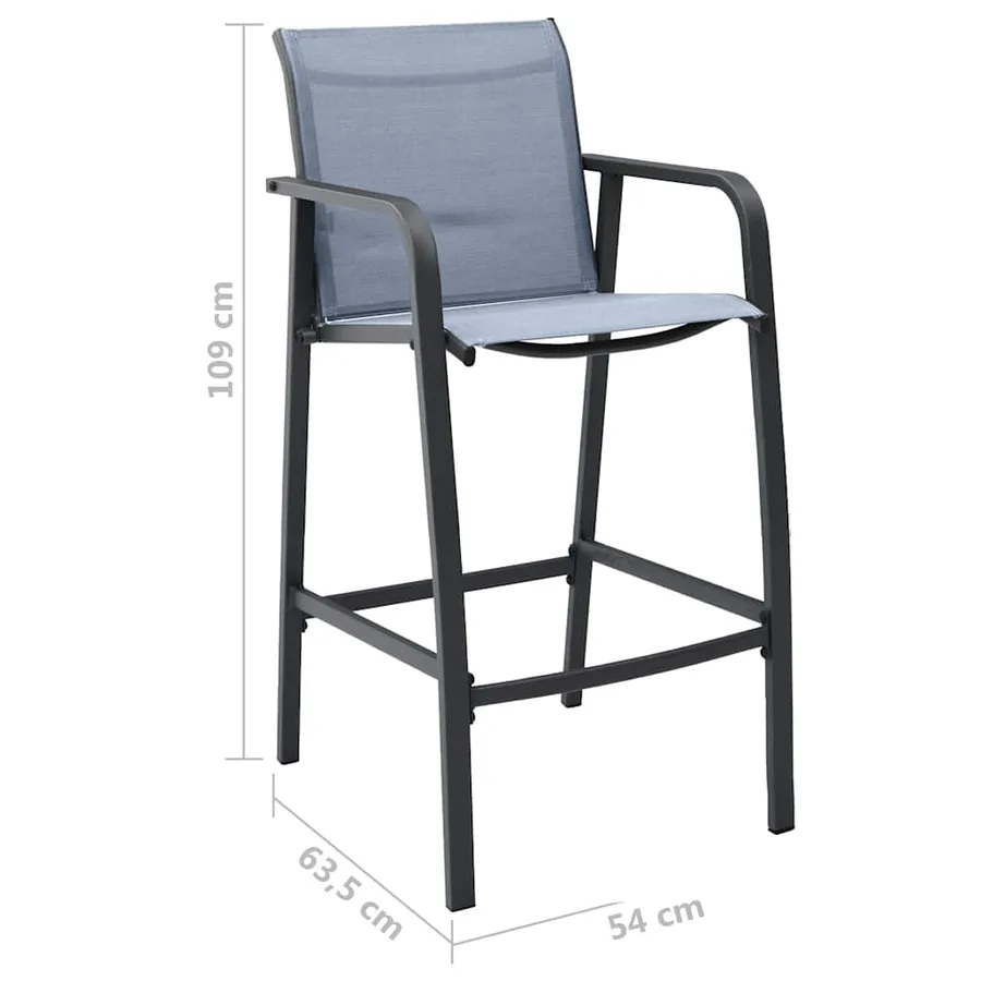 Ensemble de bar de jardin 5 pcs Noir et gris - 4