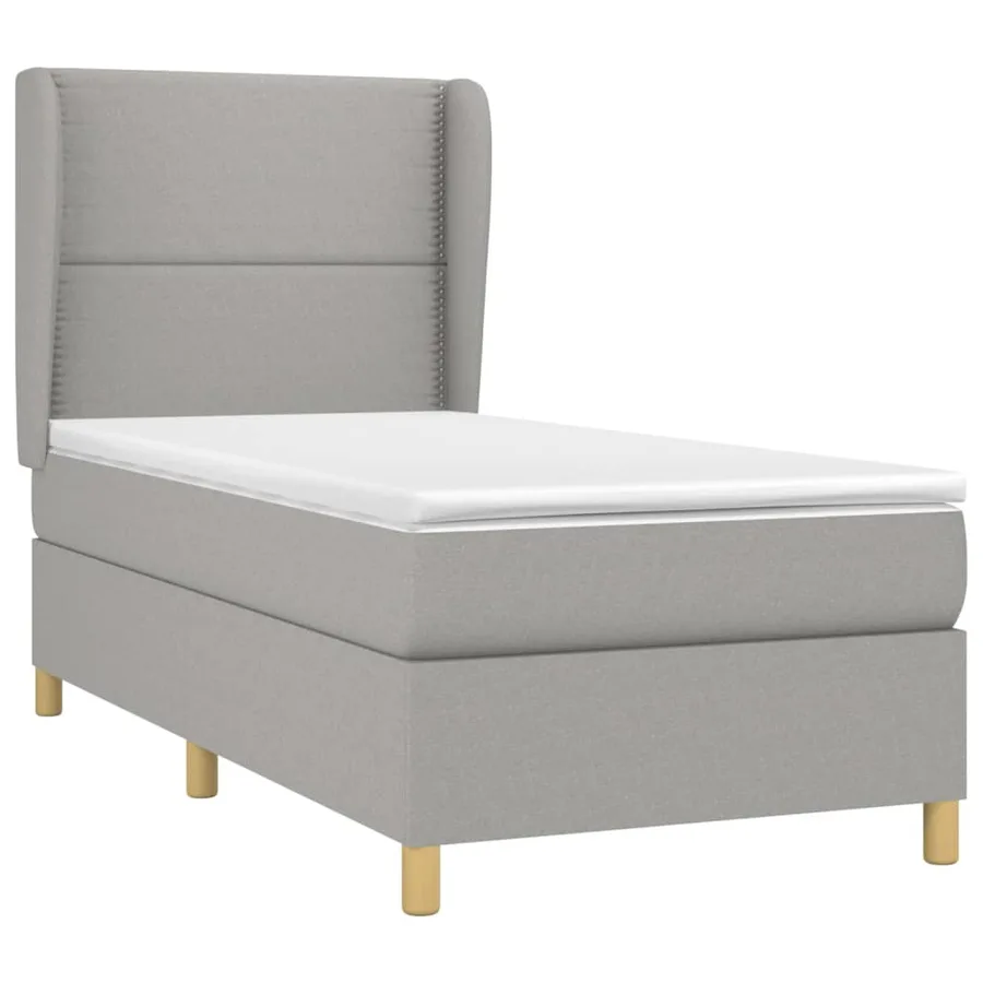 Sommier à lattes de lit et matelas Gris clair 90x190 cm Tissu - 3