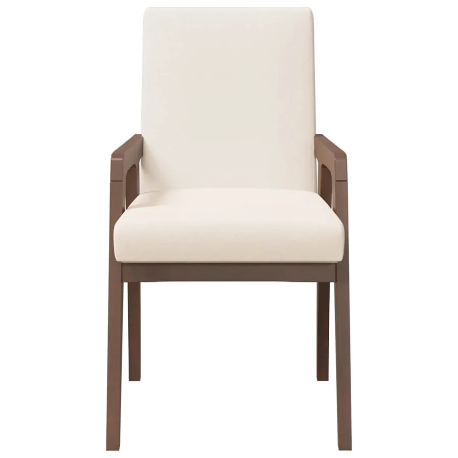 Chaises de salle à manger avec coussins (2 pcs) bois massif marron caoutchouc - 5