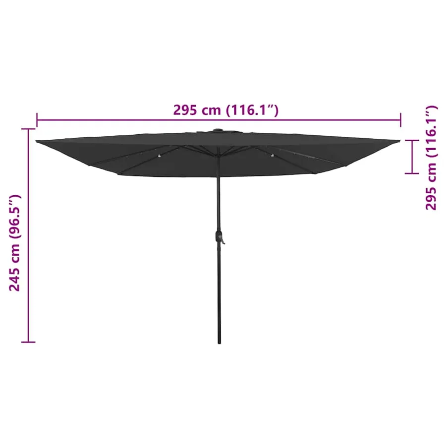 Parasol de jardin Anthracite 295 x 295 x 245 cm - 8