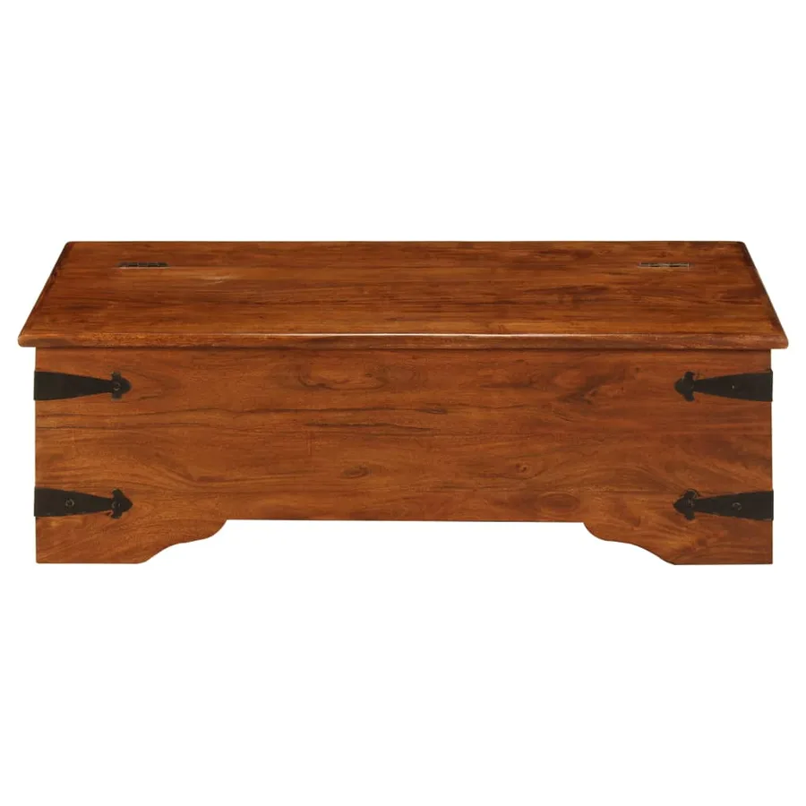 Table basse Bois d'acacia solide avec finition miel 110x55x35cm - 2