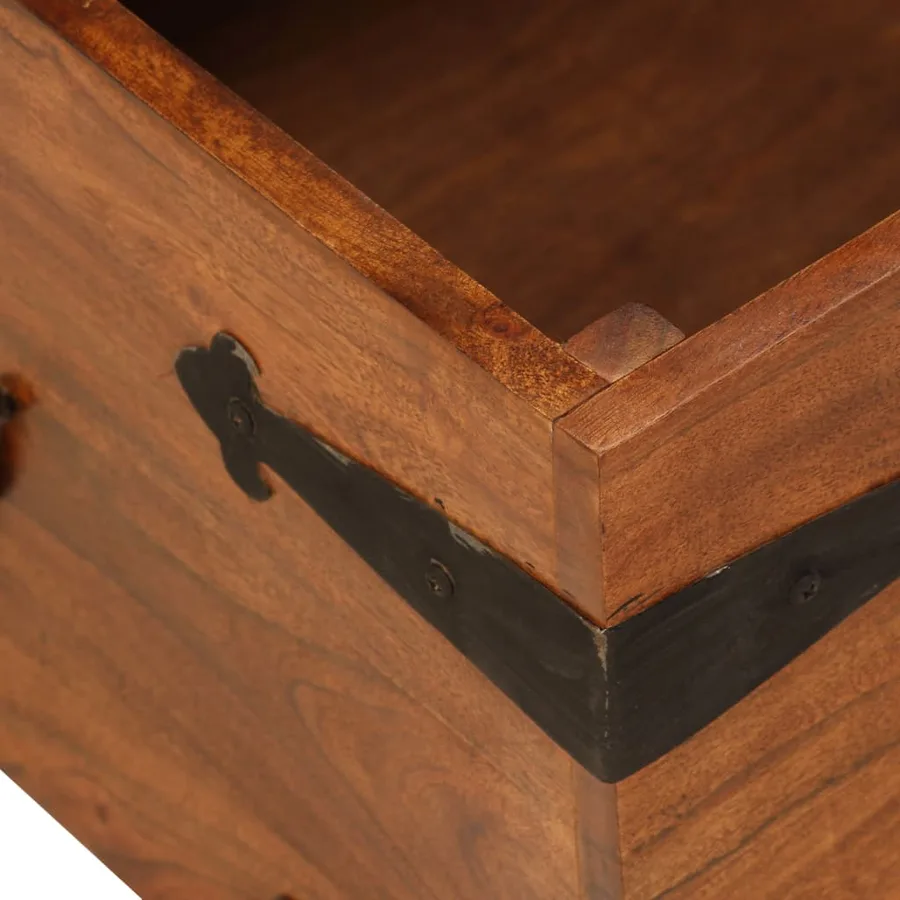 Table basse Bois d'acacia solide avec finition miel 110x55x35cm - 8