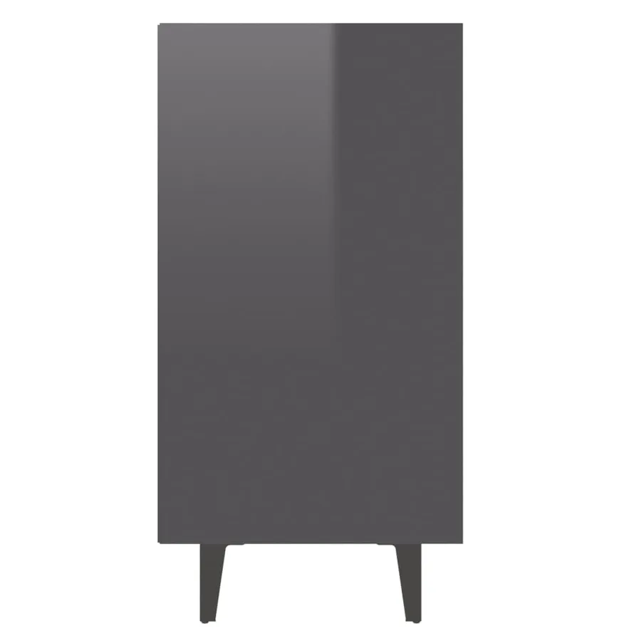 Buffet gris brillant 103,5x35x70 cm bois d'ingénierie - 5