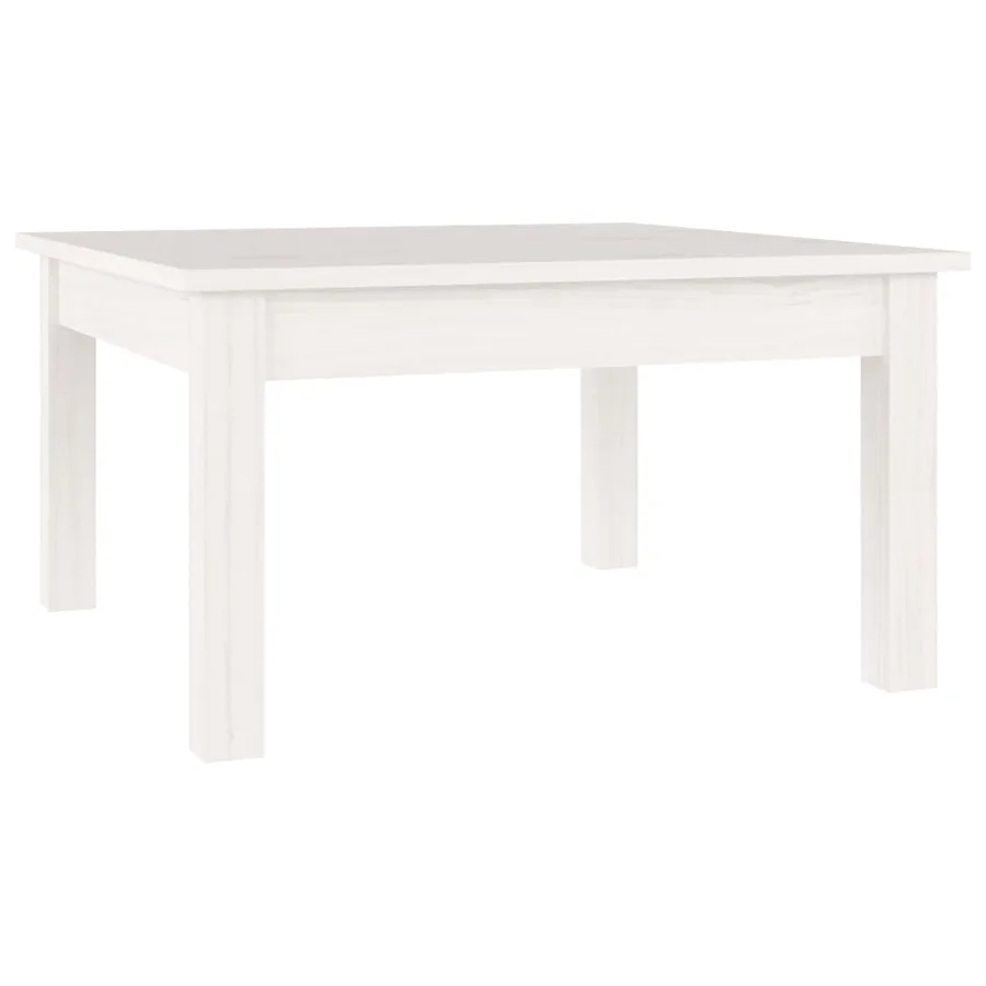 Table basse Blanc 55x55x30 cm Bois massif de pin - 2