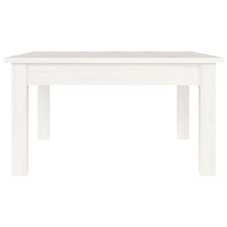 Table basse Blanc 55x55x30 cm Bois massif de pin - 3