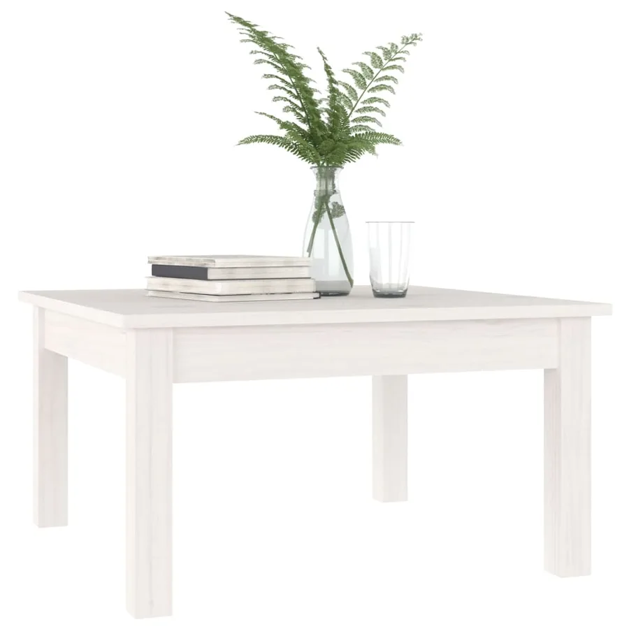 Table basse Blanc 55x55x30 cm Bois massif de pin - 6