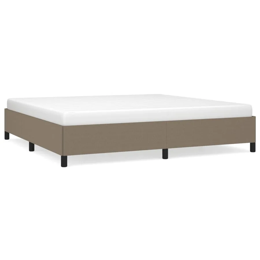Cadre de lit sans matelas taupe 200x200 cm tissu - 2