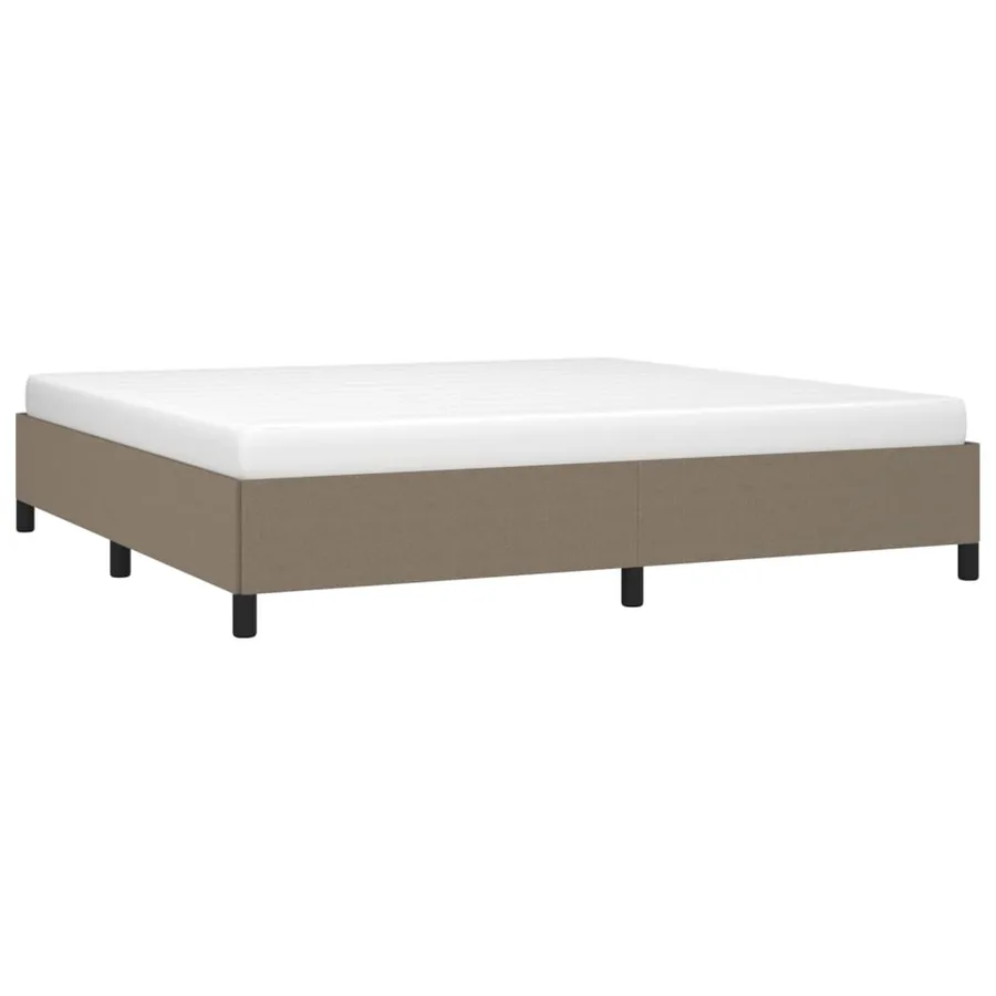 Cadre de lit sans matelas taupe 200x200 cm tissu - 3